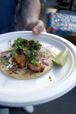 a plate of fish taco