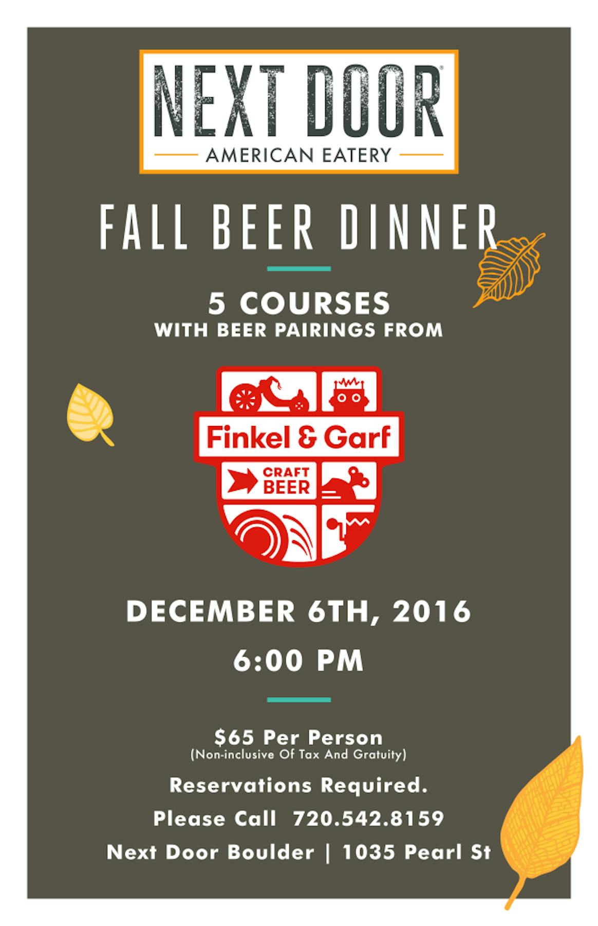 Finkel Garf Beer Dinner Next Door Boulder 12 6 The Kitchen