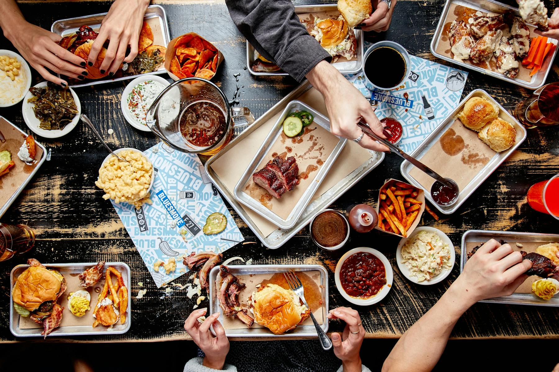 Group of people eating