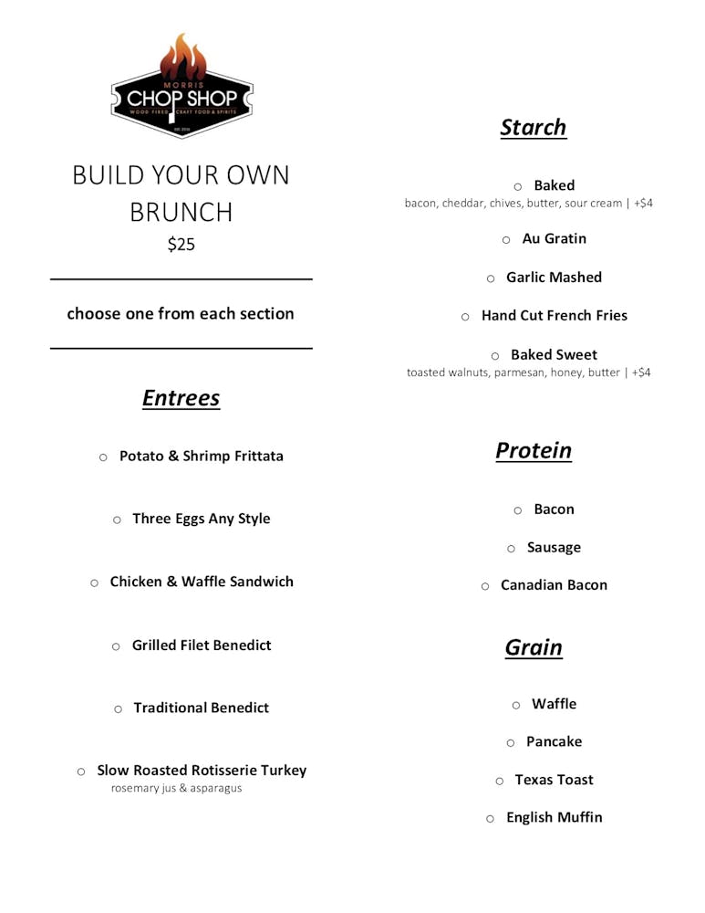 The Chop Shop Menu