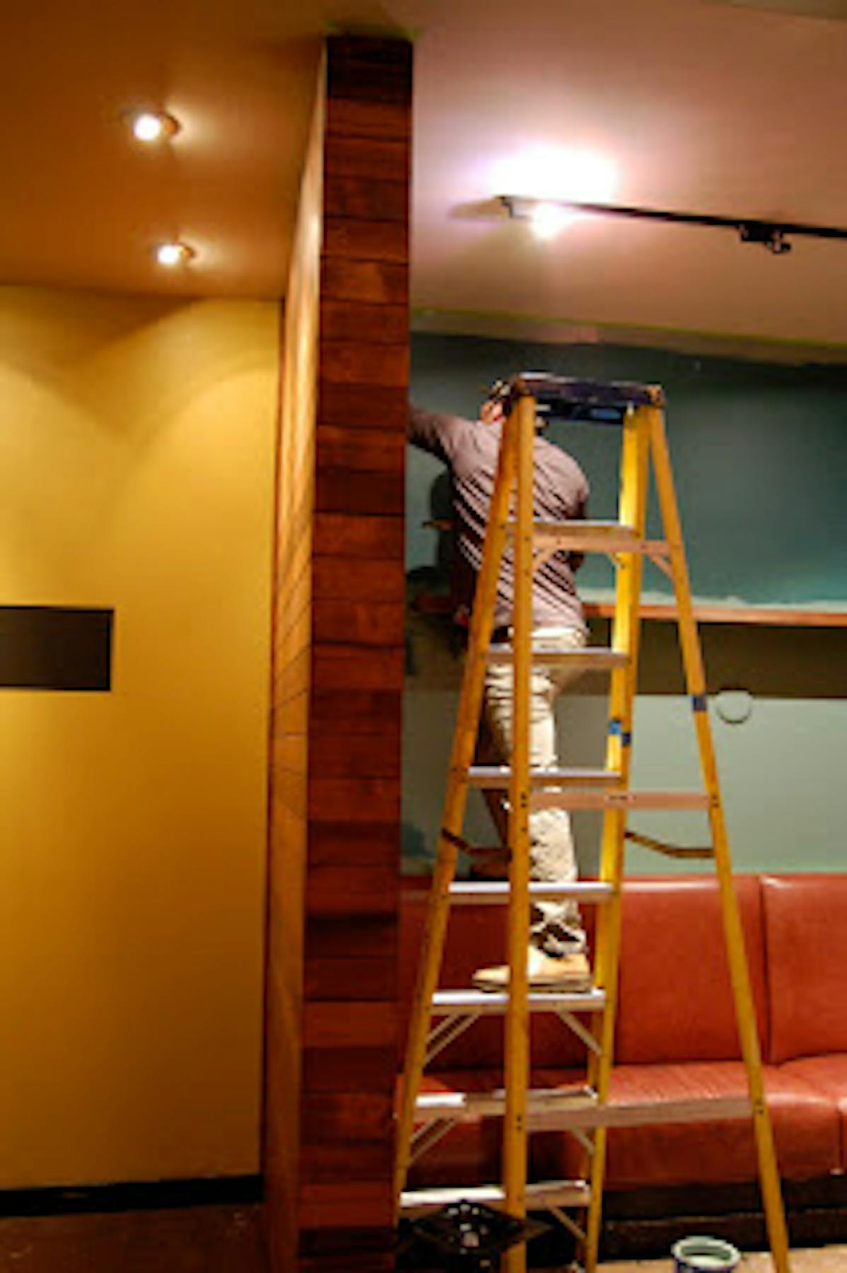 a stair and a man