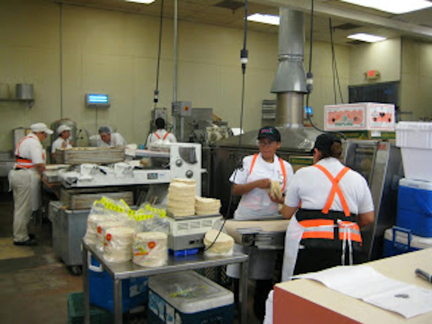 kitchen staff working
