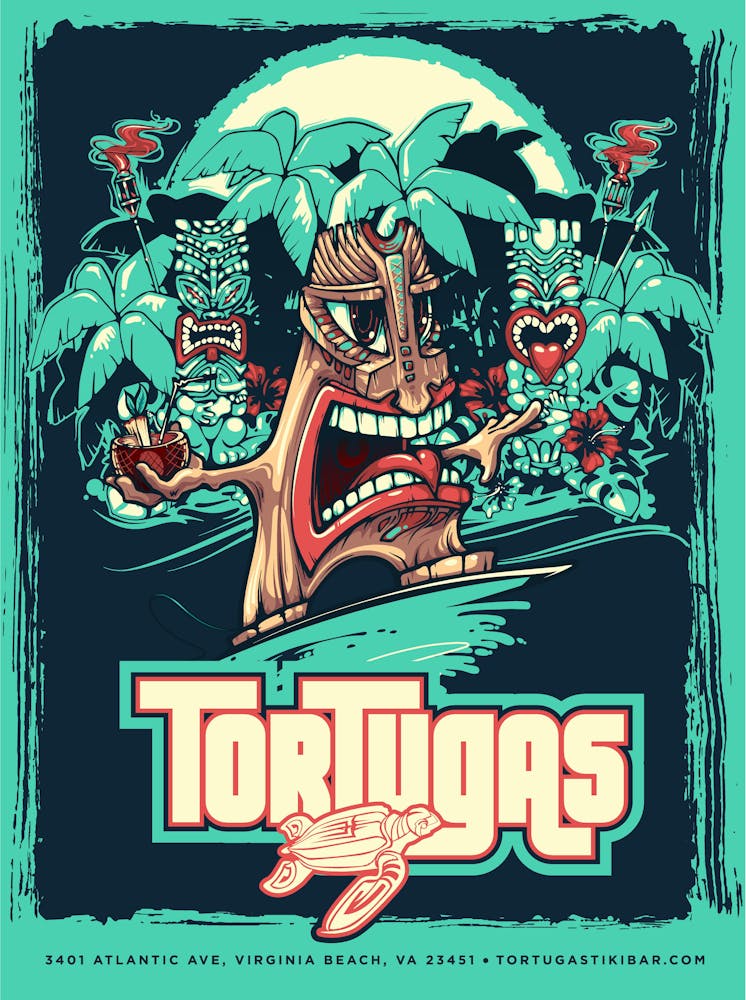 tortugas tiki bar poster
