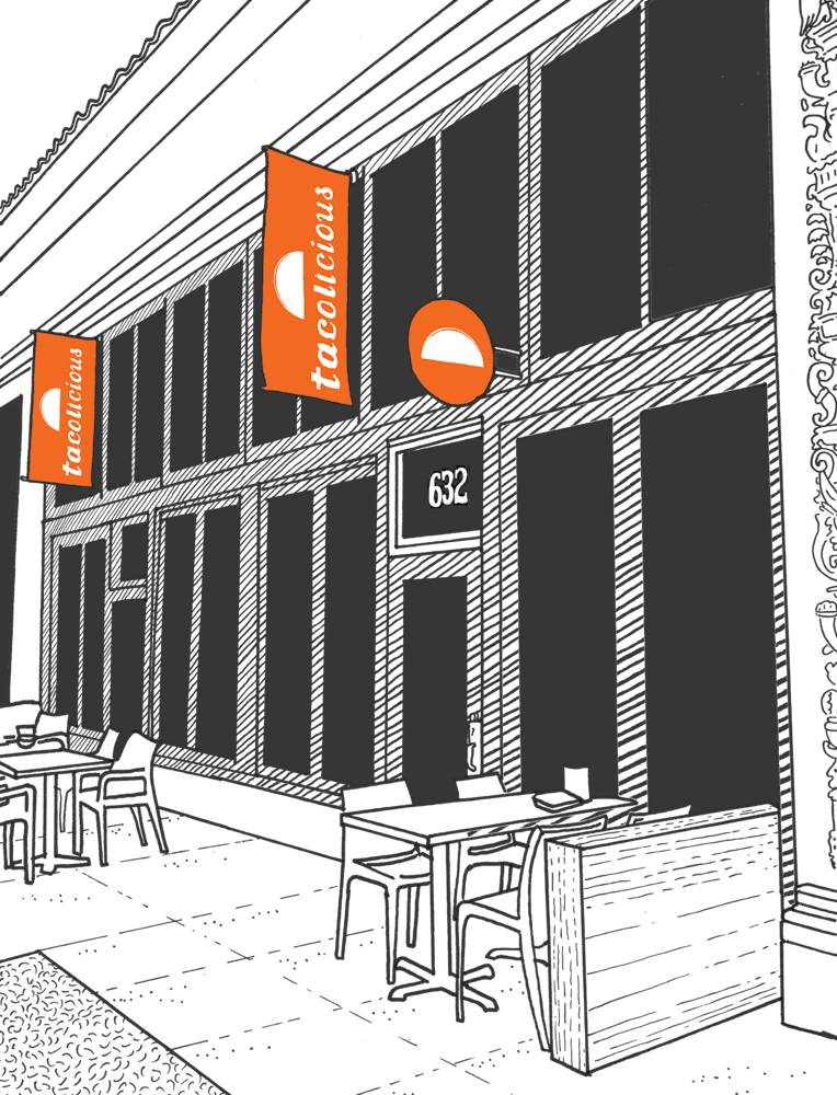 Sketch of the restaurant at Palo Alto